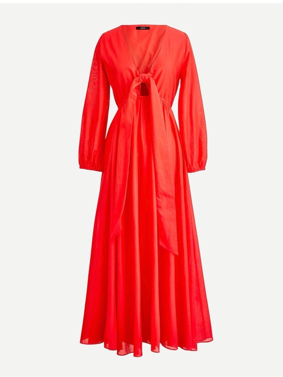 J. Crew Dresses & Skirts - J.Crew Red Tie-Front Maxi Dress
